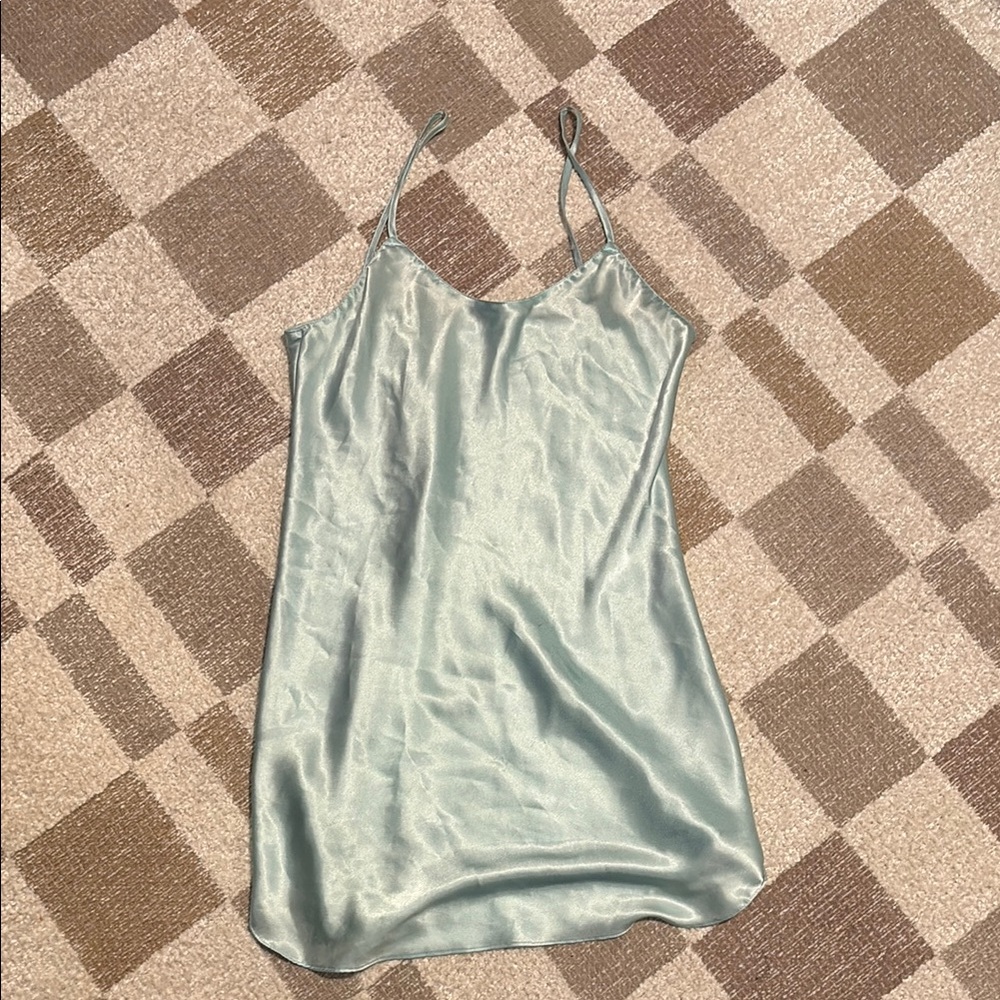 Elegant Satin Chemise in Light Blue
